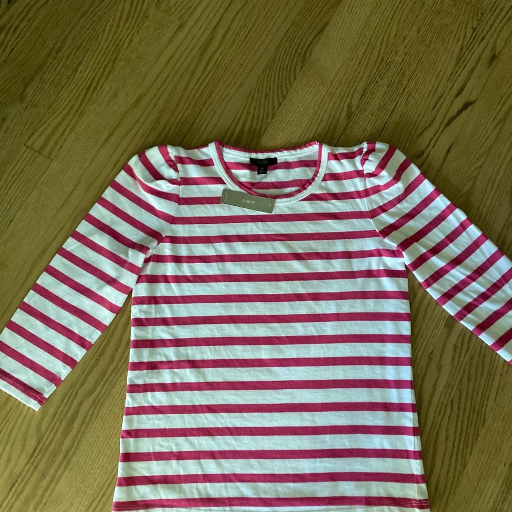JCrew Three-quarter puff-sleeve top NWT Size XS